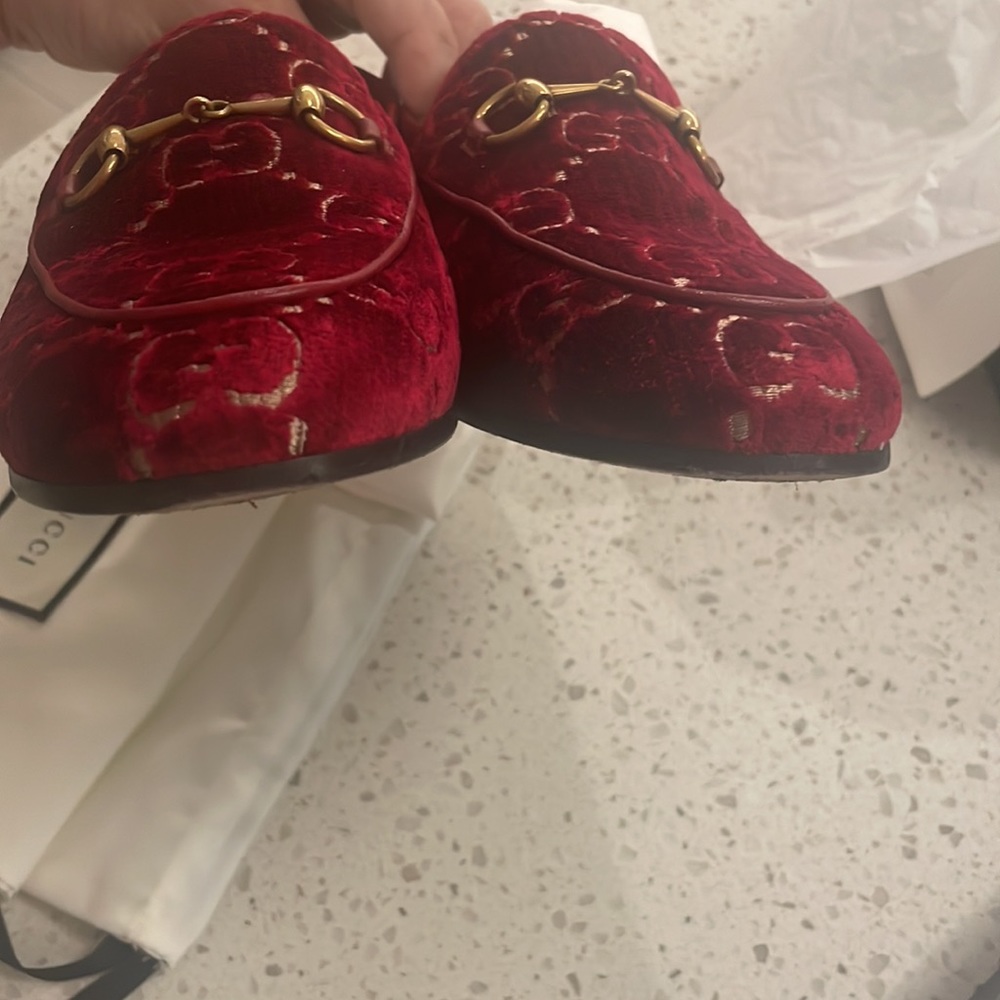 Gucci GG velvet loafers size 38 with box and shoe bags - Picture 4 of 11
